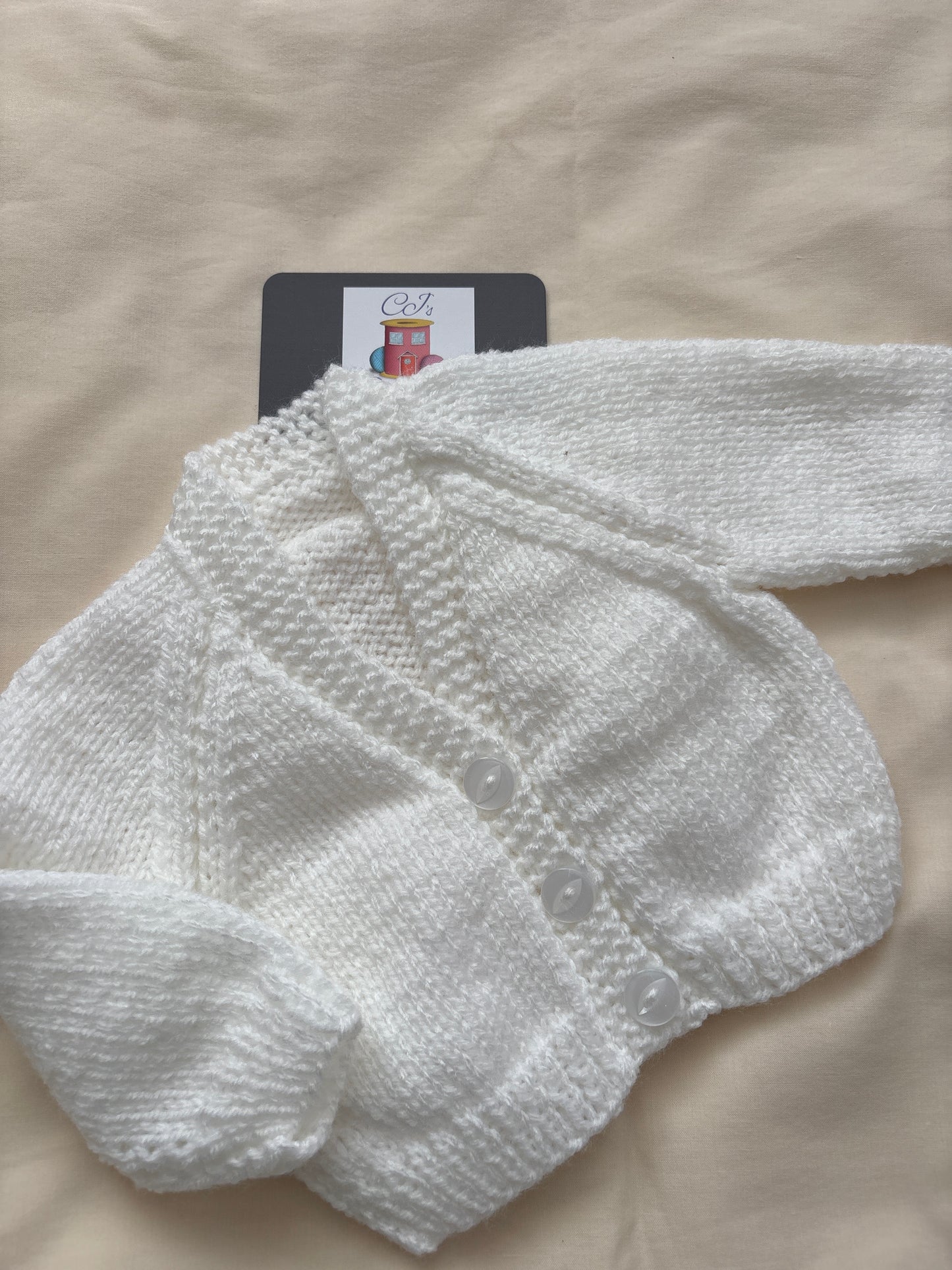 White Newborn Cardigan