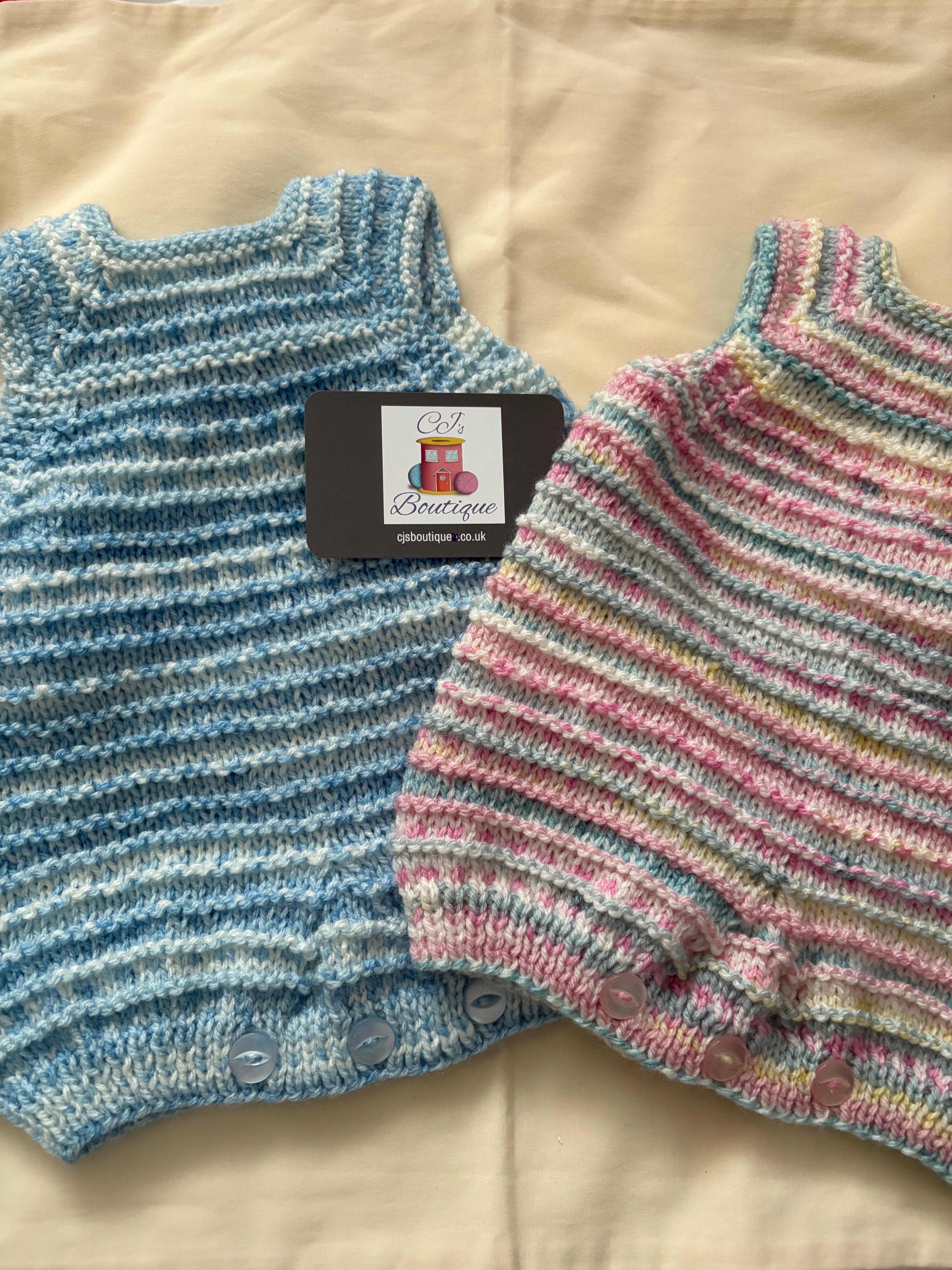 Babies Hand Knitted Rompers